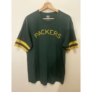 47‎ Brand Green Bay Packers Football Shirt 100% Cotton Size Large